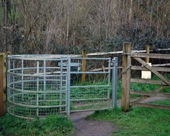 Reliable cattle panel fencing for ranch protection.